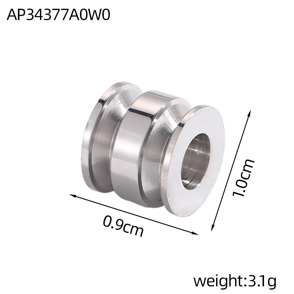 CARLIDANA Simple Stainless Steel Handmade Beads Titanium Steel Striped Through-hole Spacer Necklace Bracelet Jewelry Findings