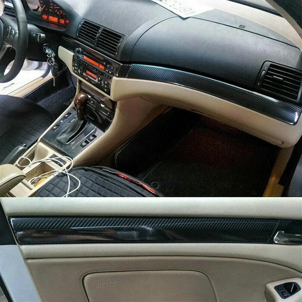 Lišta výplně interiéru vozu Kompatibilní s BMW - řada 3 / E46 1998-2005 Samolepka na palubní desku z uhlíkových vláken Díl příslušenství interiéru vozu