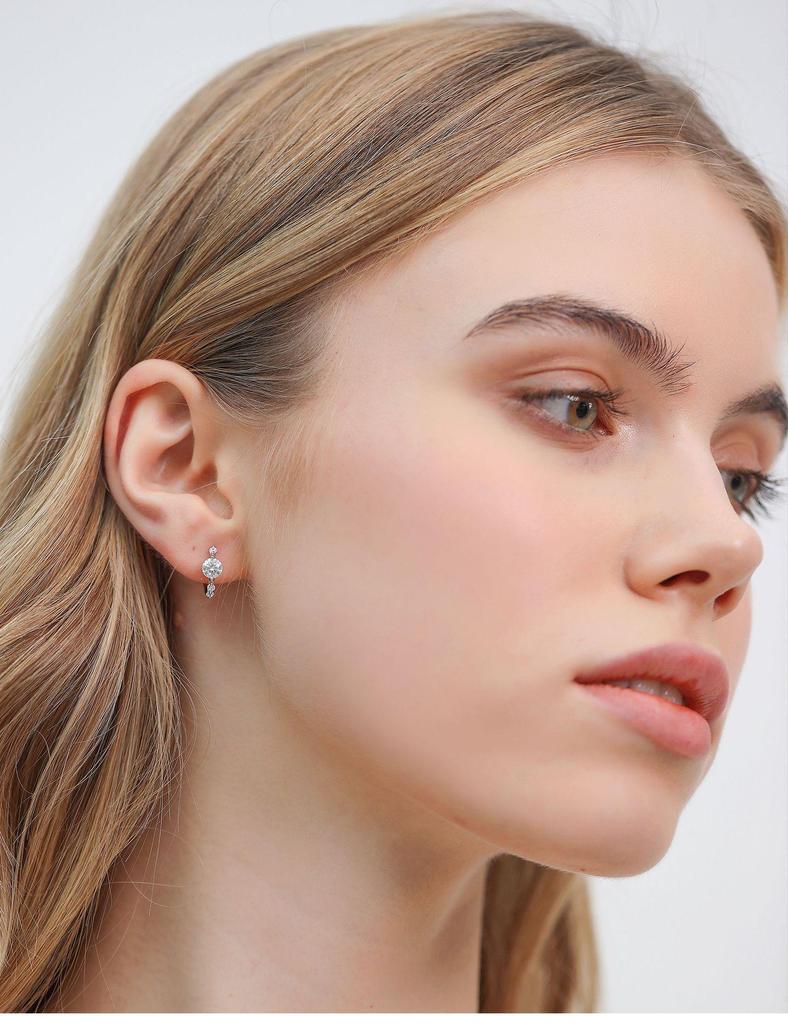 Elegante Damen-Ohrringe aus Sterlingsilber mit Moissanit - Luxuriöses und raffiniertes Design.