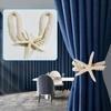 4 Pcs Natural Starfish Curtain Tiebacks, Handmade Woven Rope Curtain-Ties Scandinavian Minimalist Style Curtain Spreader for Outdoor, Hotel, Bedroom
