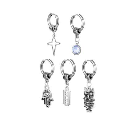 Vintage Tassel Stainless Steel Animals Earring Punk Design Wish Hand Leaf Earrings Jewelry For Women Men Party Gift
