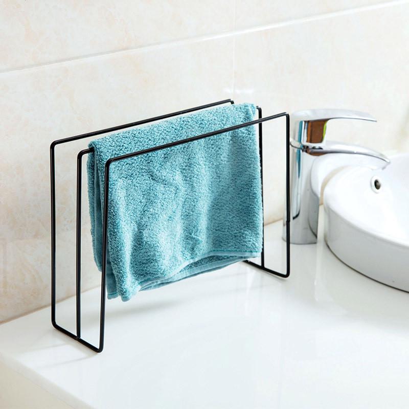High Quality Iron Towel Rack Kitchen Cupboard Hanging Wash Cloth Organizer Drying Rack