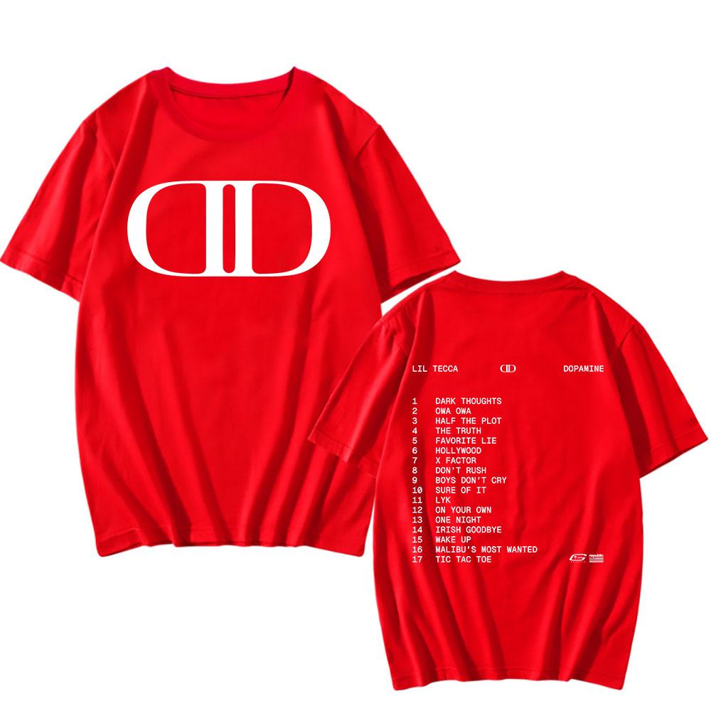 Lil Tecca DOPAMINE Camiseta del Álbum Impresión Gráfica de Rapper Camisetas de Moda Camiseta de Algodón de Manga Corta Unisex Streetwear Hip Hop Camisetas para Hombre
