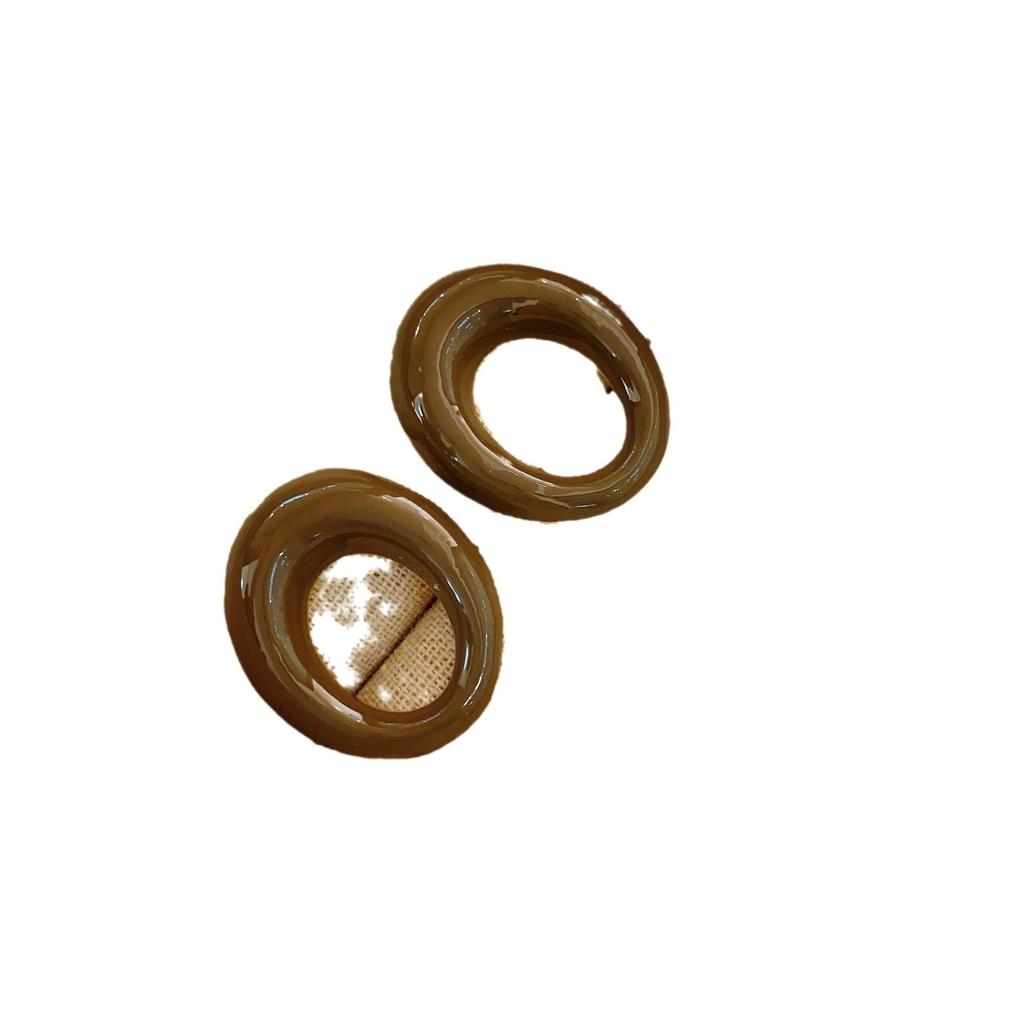 Japanischer Schlichter Design-Sinn Unregelmäßige Tropfenglasur Hohl Runde Ohrringe Design Personalisierte Ohrstecker Vielseitige Ohrringe