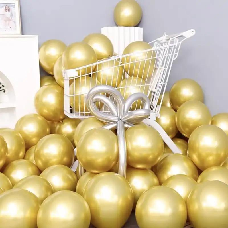 10 Inch Metallic Pink Balloons Metal Blue Silver Gold Balloon Wedding Anniversary Birthday Party Baby Shower Decoration