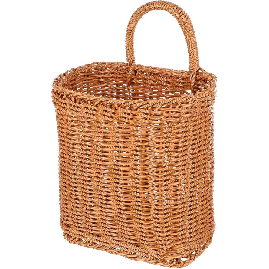 1Pcs Kitchenware Hanging Basket Wall Hanging Flower Baskets Front Door Hanging Basket Woven Hanging Basket Tableware Plant Basket 11 X 6.68 X