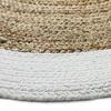 Tapis rond en jute et coton bande blanche diam.160