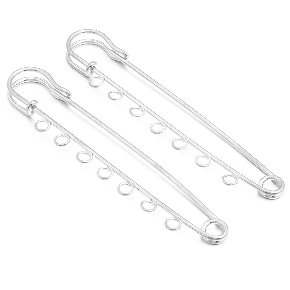 5-10pcs/lot Gold Safety Pins Brooches Blank Base Brooch Pin with Holes Fasteners Pin For DIY Jewelry Making Supplies Accessories