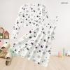 Girls White Halloween Two Piece Outfit Long Sleeve Cardigan Sleeveless Dress Pumpkin Bat Bow Print