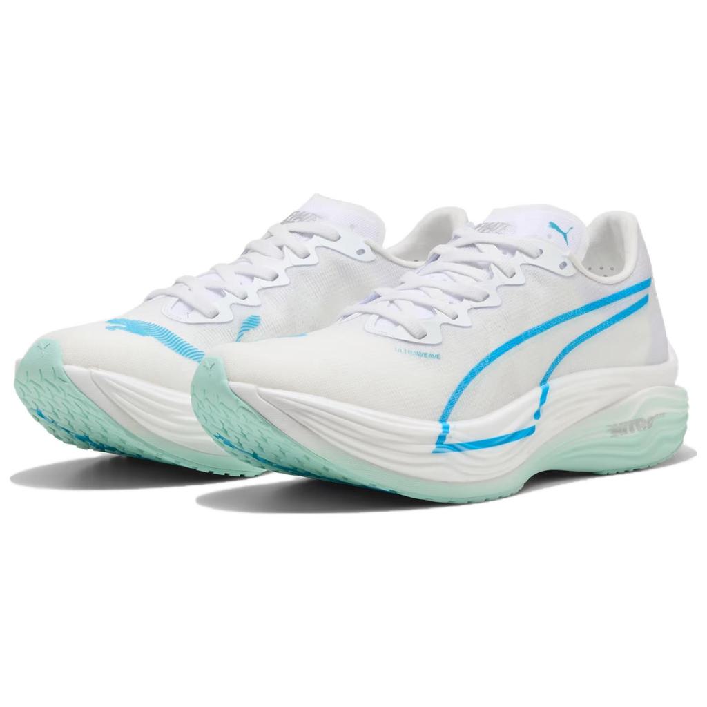Puma Deviate Nitro Elite 3 Versatile Comfortable Durable Low-Top Casual Running Shoes Women Sneaker White Blue 309810-08