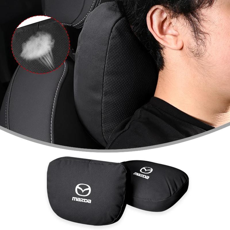 2025 Hot 1Pcs Car Seat Headrest Auto Emblems Neck Pillow For Mazda 2 3 6 5 Atenza CX3 CX5 MX5 CX7 Axela CX30 CX90 CX60 CX50 Acce