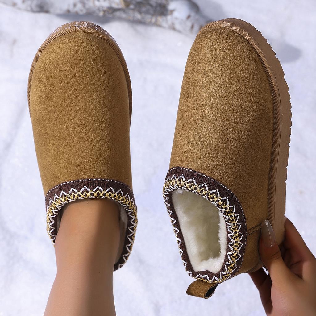 Fashion New Genuine Women Fuzzy Comfortable Boots Suede Fluffy Winter Shoes Soft Warm Nonslip Plush Boots Home Cotton Shoes Women