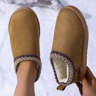 Mode Femmes Bottes de Neige Plateforme Plates Moelleuses Mode Pantoufles en Peluche Élégantes Décontractées Grandes Tailles Bottes Hiver Designer Chaussons d'Intérieur Dames