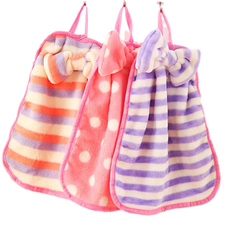 Thick Absorbent Cartoon Hand Towel - Odor-Free, Hangable, Coral Fleece & Pure Cotton for Kids
