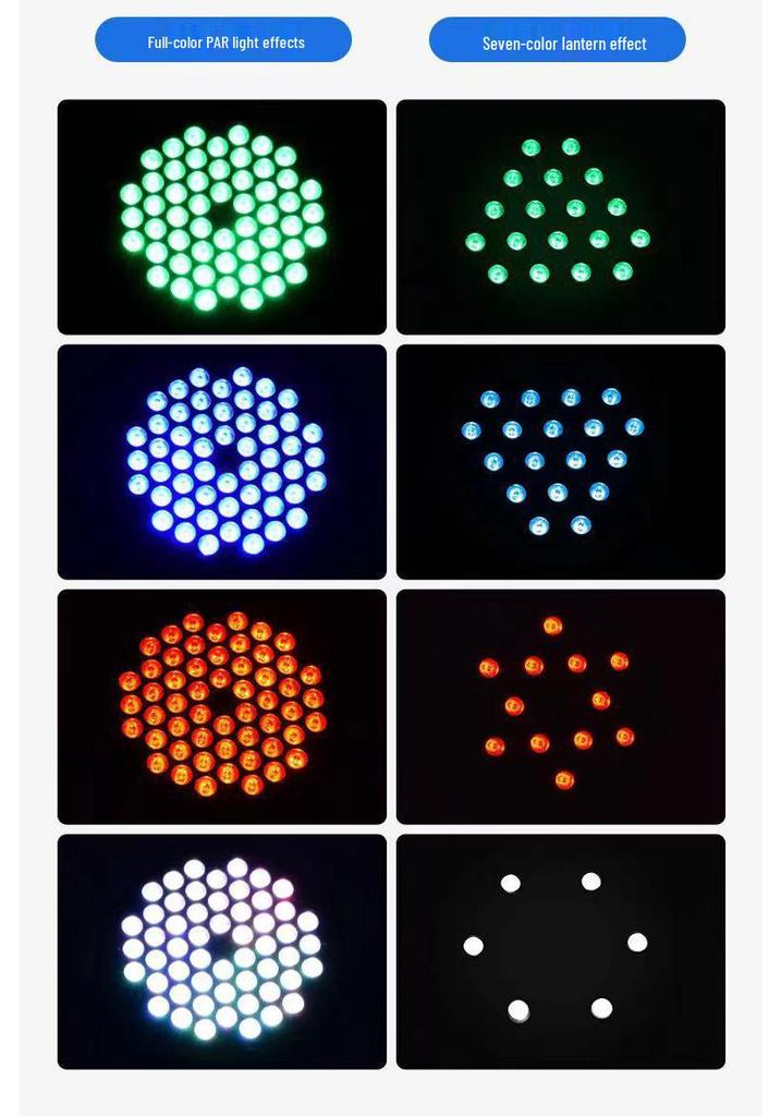 54-Piece 3W Full Color LED Stage Lights for Weddings and Events
