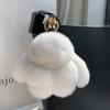 Mini Cute Real Rex Rabbit Fur Bunny Keychain Toy Doll Keyring Tote Bag Charm 10CM Fur Rabbit Keychain Car Bag Pendant
