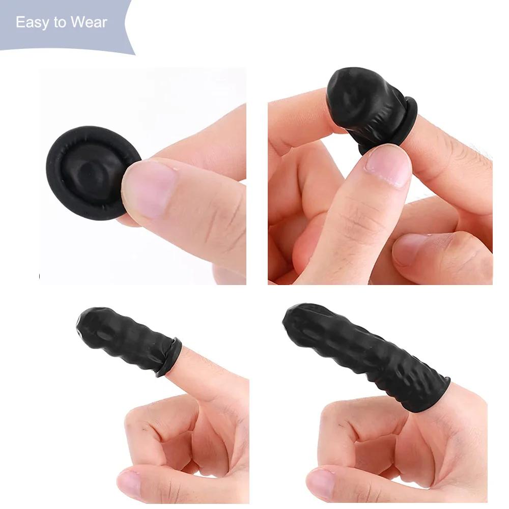 100pcs Finger Cover Rubber Gloves Disposable Nonslip Anti-static Finger Cot Fingertip Protector Finger Thumb Sleeve Glove