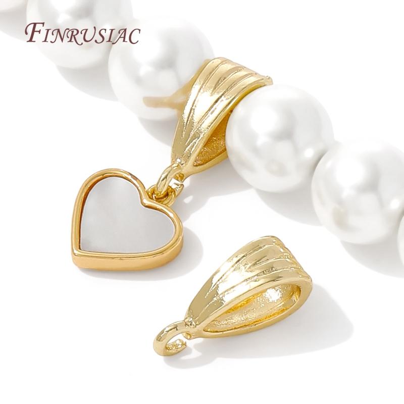5/10Pcs 18K Gold Plated Bails For Pendant,Pearl Necklace Charm Holder,Bail Connector For Jewelry Making Supplies,DIY Accessories