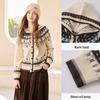 Xiangying Women's Fair Isle Hooded Knit Cardigan