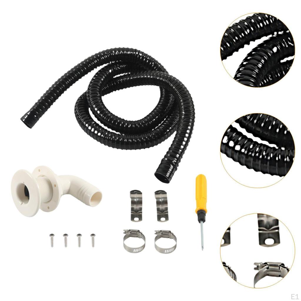 Furtun pentru pompă de santină pentru uz maritim, kit de instalare de 1-1/8 inch cu cot de 90 de grade