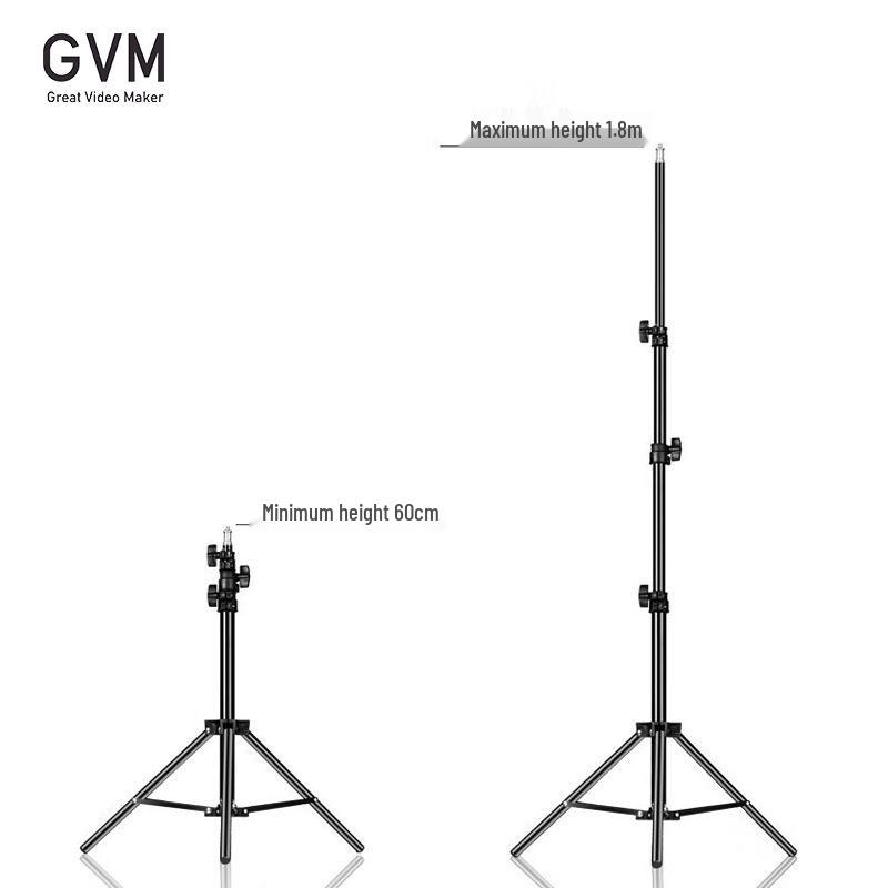 8GVM Photography Tripod Stand with Spring Buffer - 1.8m, 2m, 2.8m Adjustable Heights, Portable for Flash Lighting