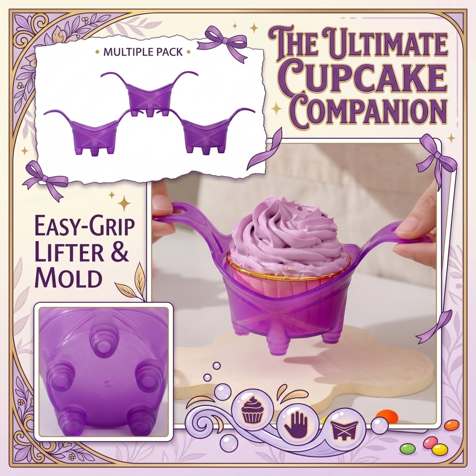 

Creative Handle Cake Mold Set for Baking Cupcake Molds with Easy Grip Handles Durable Material for Home and Professional Use One Size фіолетовий