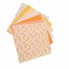 7Pcs Plain weave texture Cotton Fabric Orange floral print Patchwork Cloth  Patchwork production