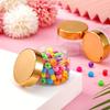 20pcs 10ml Golden Lid Mini Transparent Empty Box for Cosmetic Travel Bottle Containers Storage Nail Acrylic Powder/Glitters Jars