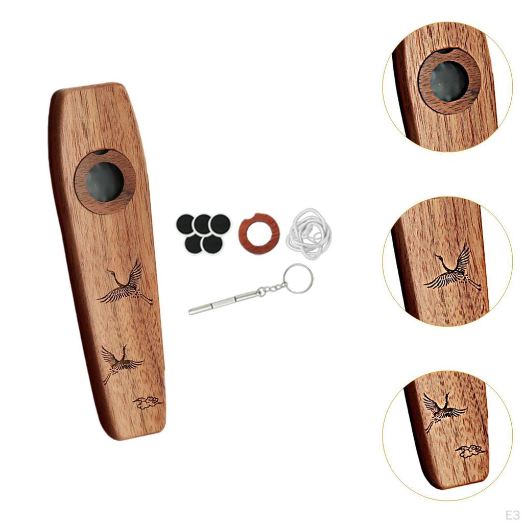 Kazoo Flute Crafted From Wood with Accessories for Outdoor Celebrations