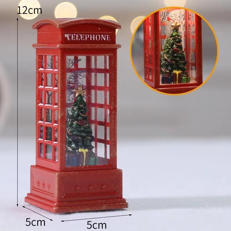 Christmas Chestnut Telephone Booth Christmas Desktop Decoration Luminous Telephone Booth Creative Night Light Christmas Gifts
