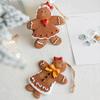 Christmas Resin Gingerbread Man Ornament Adorable with Hanging Lanyard Xmas Christmas Tree Decoration Pendant