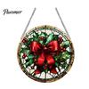 Colorful Acrylic Window Decorations Christmas 2D Hanging Ornaments, Stained Glass Style Snowman Santa Snowflake Suncatcher for Hanger with Chain,