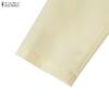 ZANZEA Women Turn Down Collar 3/4 Sleeve Loose Casual Long Dress