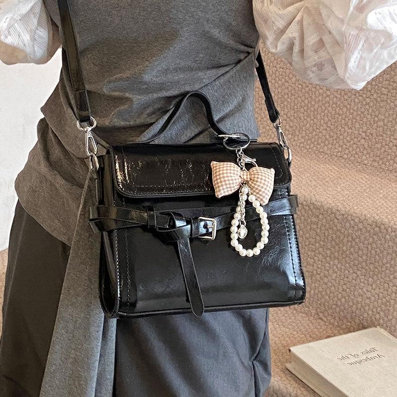 2025 Niche High Sense Simple French Casual Portable Small Square Bag Fashion Versatile College Style Messenger Women's Bag
