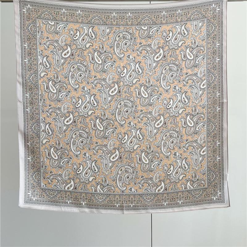 Silk scarf women's retro cashew flower spring and summer fashion versatile mulberry silk scarf 71 Chinese scarf shawl