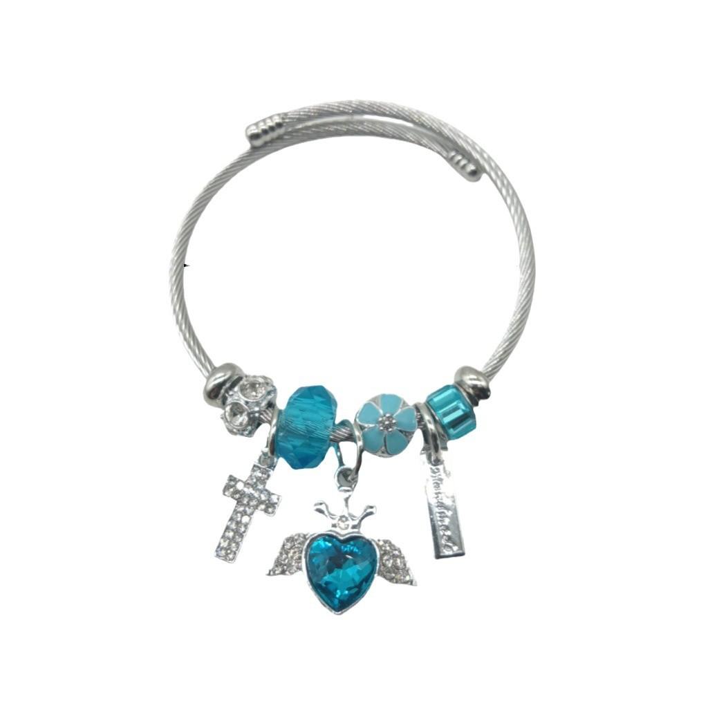 2026 New Designs Heart Key love Charms Stainless Steel 18K Golden Women Charms Bracelet