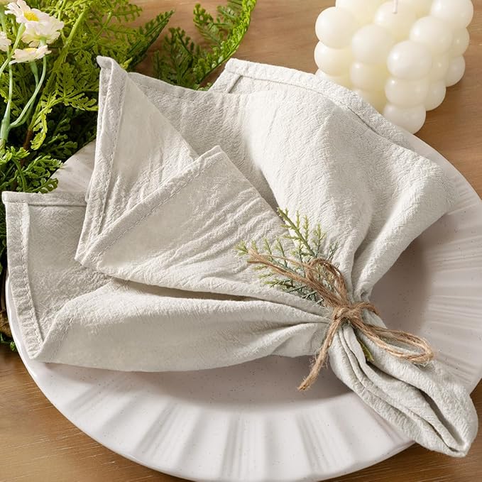 12pcs 40x40cm Sage Green Cloth Napkins Washed Cotton Tea Towel Dining Place Mats Wedding Party Christmas Baby Shower Decoration