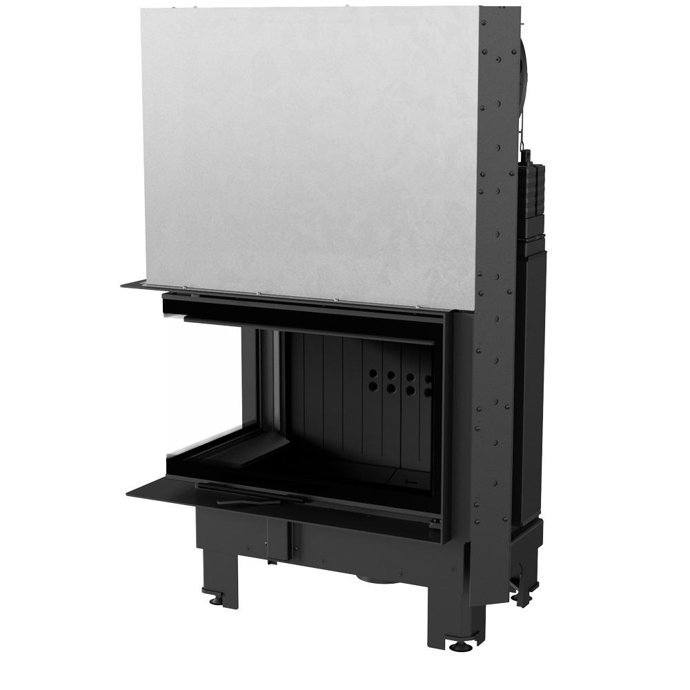 Steel Fireplace KRATKI MBM Left 10 kW Ø 200 Lift-up Black Thermotec