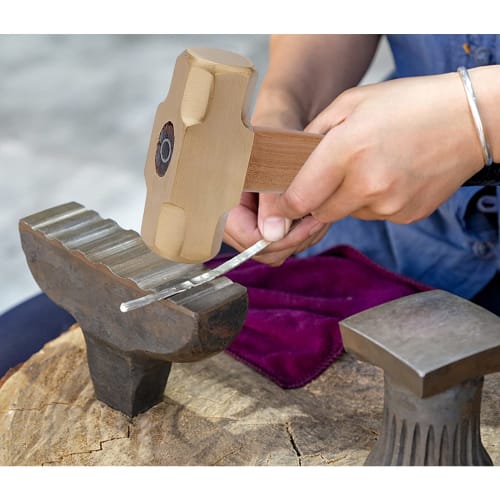 PandaHall Solid Brass Hammer with Wooden Handle, Jewelry Craft Tool, 298x76x30mm, Craft Hammer, Handmade DIY Tool, Durable Hammer, Multifunctional