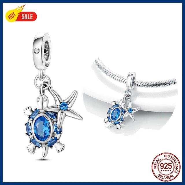 100% 925 Sterling Silver Firefly Charms Evil Eye Air Balloon Blue Charms FitNew Original Bracelet DIY Jewelry Making