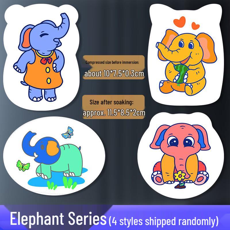 Cartoon Compressed Kitchen Sponges with Lanyard - 10 Pack