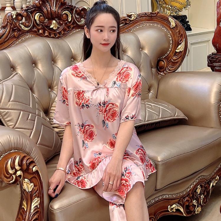 Pyžama Summer Capris Dámské Pyžamové soupravy Krátké Rukávy Elegantní Pižama Satén Hedvábí Povlečení na spaní Domácí oblečení