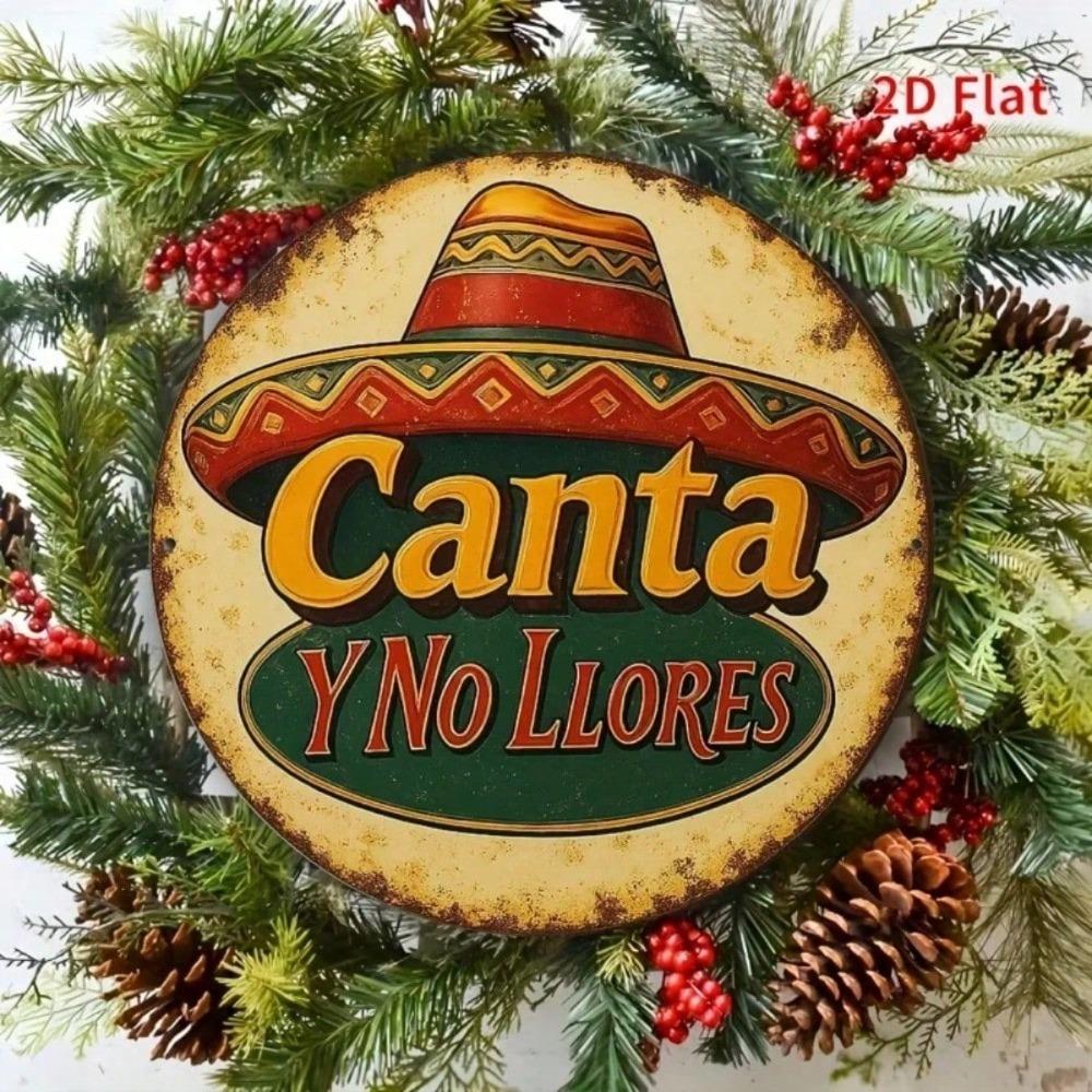 Retro Mexican Sun Hat Metal Sign Vintage Tavern Bar Wall Decor