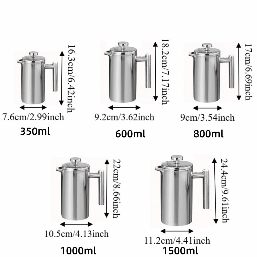 Double Wall Insulated Coffee Pot Filtration System Coffee Press Machine  Hand-made Coffee