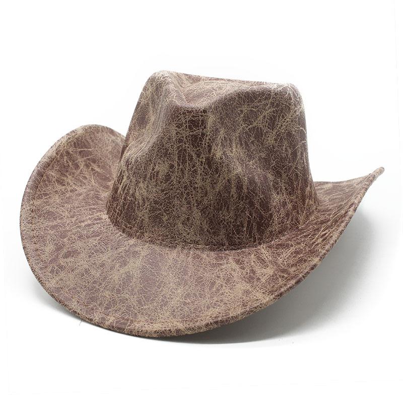 Fashion Suede Textured Western Cowboy Hat Men'S And Women'S Vintage Big Eaves Outdoor Shade Jazz Hat