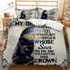 Animal Duvet Cover Set Black Panther with Keep Calm Sentence Cartoon King Queen Size Quilt Cover Boys Soft Polyester Bedding Set