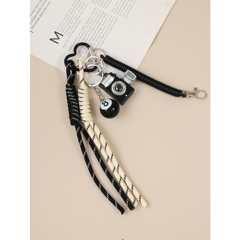 Cross-border hot-selling leather five-pointed star bag pendant camera baseball football DIY bag pendant keychain