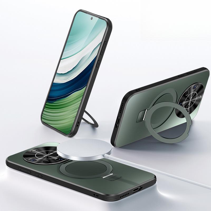 

Подходит для чехла для телефона Huawei Mate60pro, матовая подставка-опора, магнитный M70 полный пакет, противоударный, простой и высококлассный для мужчин Huawei Mate 40