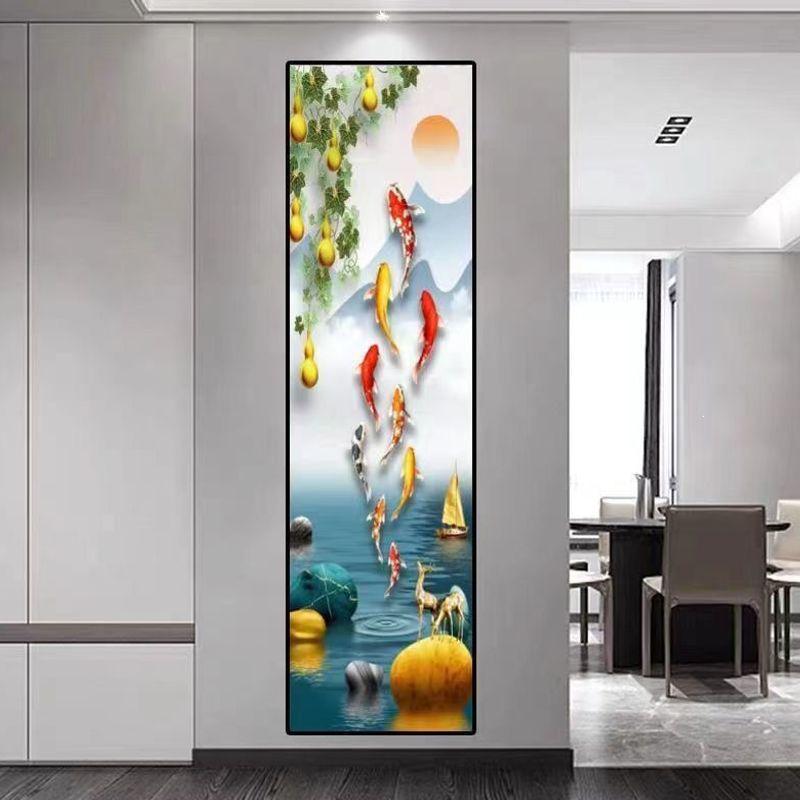 Slim Vertical Self-Adhesive Mural: Elegant Decorative Sticker for Entrance Hall or Corridor