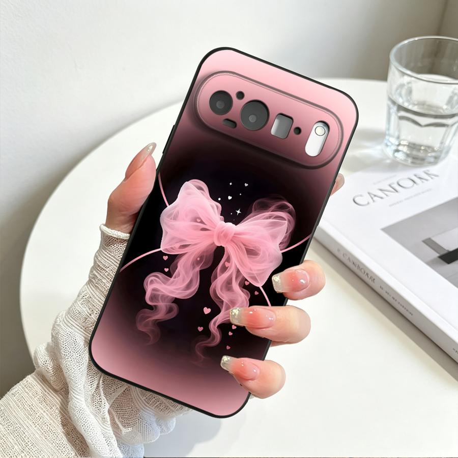 Smoke Powder Bow Case for Google Pixel 10A 6a 6 7 8 Pro 10 9 Pro XL 7a 9a 8a Funda Phone Cover